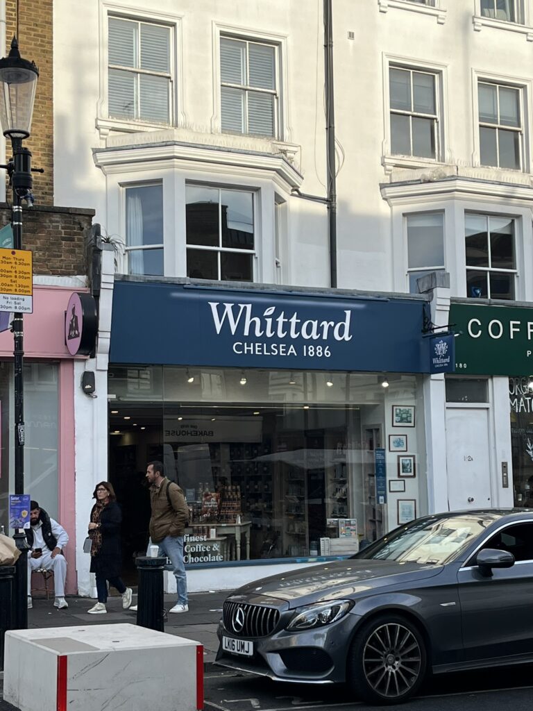 Wittard Chelsea, obchod s čajmi v Notting Hill, London.